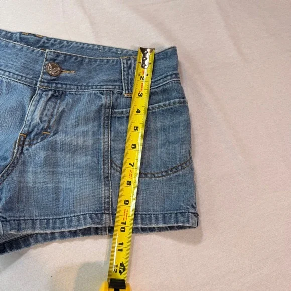 Vtg Y2K American Eagle Micro Mini Denim 8 Light Blue Low-Rise Festival Booty - Picture 5 of 9